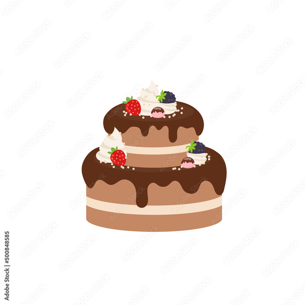 Happy birthday party birthday cake box fruit Cake Chocolate Cake Celebration Party birthday candles set isolated flat vector graphic design illustration And icon elements