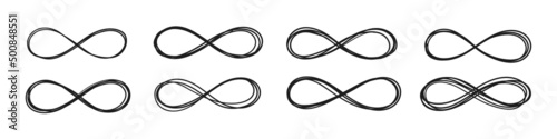 Infinity sign hand drawn in doodle style
