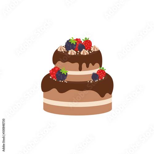 Happy birthday party birthday cake box fruit Cake Chocolate Cake Celebration Party birthday candles set isolated flat vector graphic design illustration And icon elements
