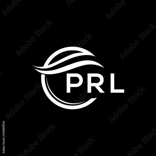 PRL letter logo design on black background. PRL  creative initials letter logo concept. PRL letter design.  © Faisal