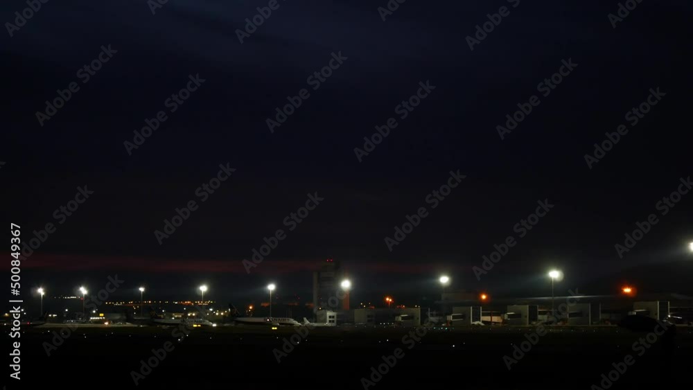 Aircraft taking off at night Aircraft taking off at night