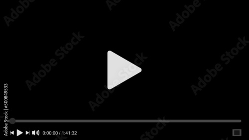 Template colorful multimedia player. Mockup live stream window, web videoplayer. Online broadcasting. Social media concept. Vector illustration. EPS 10 modern design. 