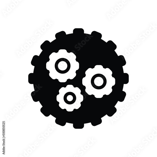 Black solid icon for settings