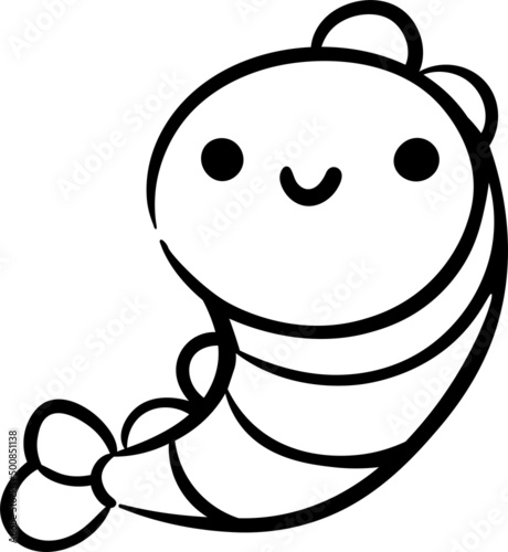 shrimp icon. Hand drawn vector illustration