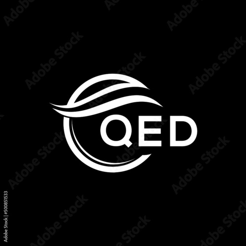 QED letter logo design on black background. QED  creative initials letter logo concept. QED letter design.
 photo