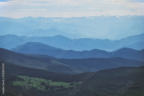 Altai mountain landscape. View from Mount Sarlyk to the west. © Serg Zastavkin