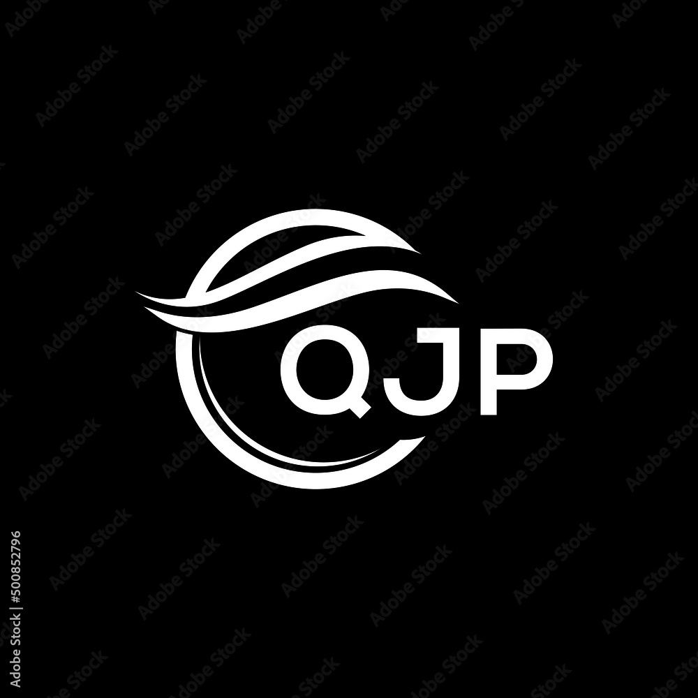 Obraz premium QJP letter logo design on black background. QJP creative initials letter logo concept. QJP letter design. 