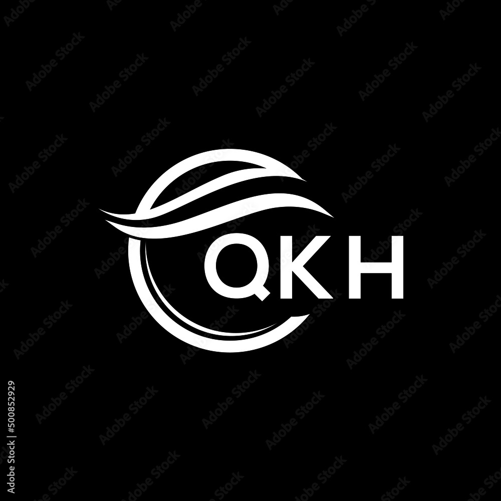 Obraz premium QKH letter logo design on black background. QKH creative initials letter logo concept. QKH letter design.