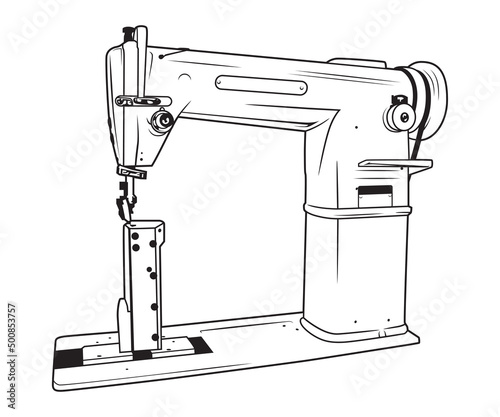 Sewing machine line art illustration