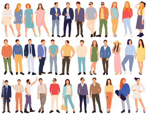 set people flat design , isolated on white background, vector © zolotons