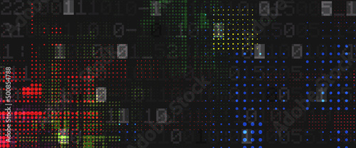 Quantum processing. Deep learning artificial intelligence. Future new technology  for business or science presentation