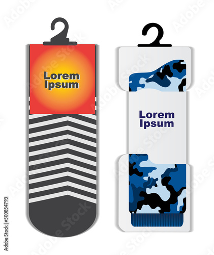 realistic socks type cloth. various kinds of long and short socks. modern style foot wear isolated on white background.