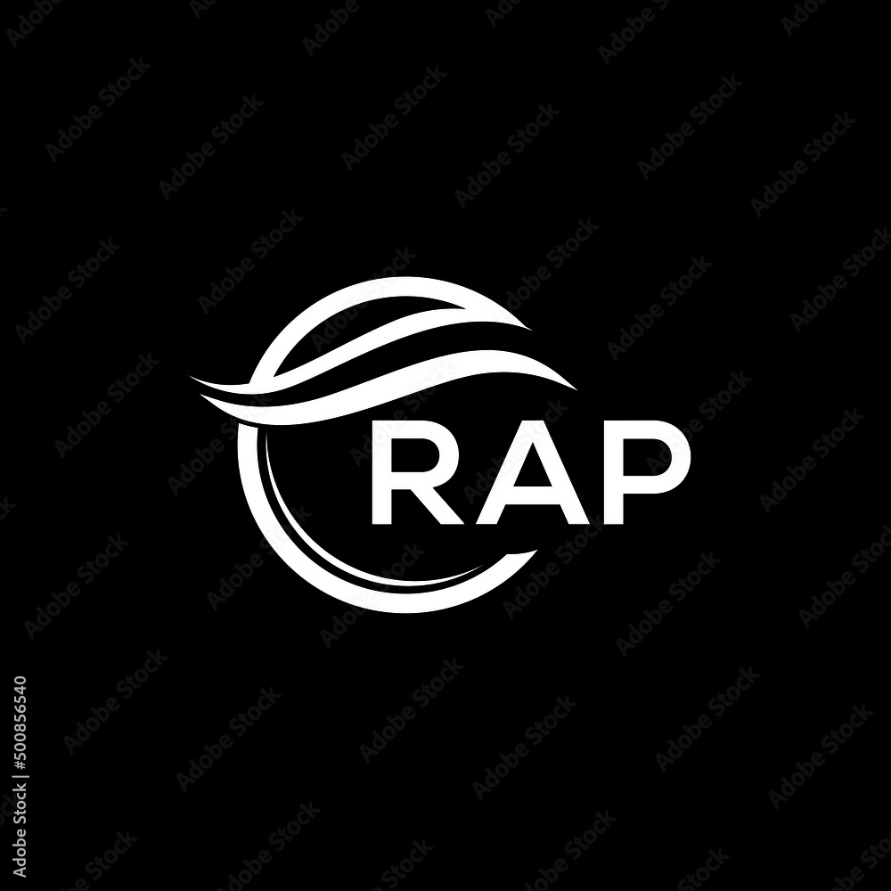 RAP letter logo design on black background. RAP  creative initials letter logo concept. RAP letter design.
