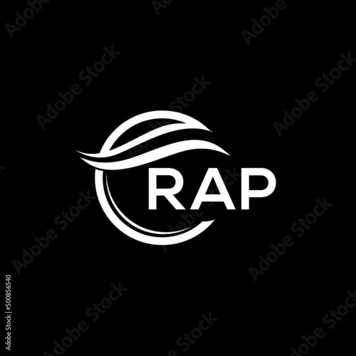 RAP letter logo design on black background. RAP  creative initials letter logo concept. RAP letter design.
