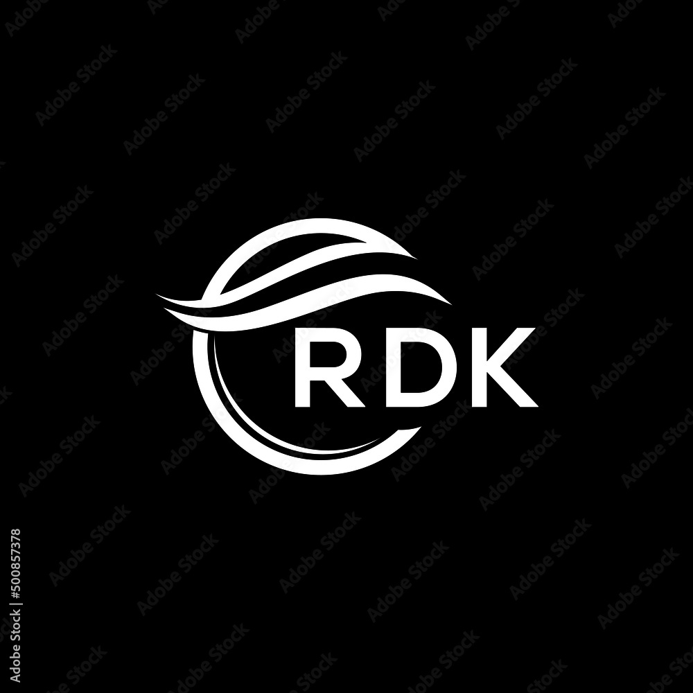 RDK letter logo design on black background. RDK  creative initials letter logo concept. RDK letter design.
