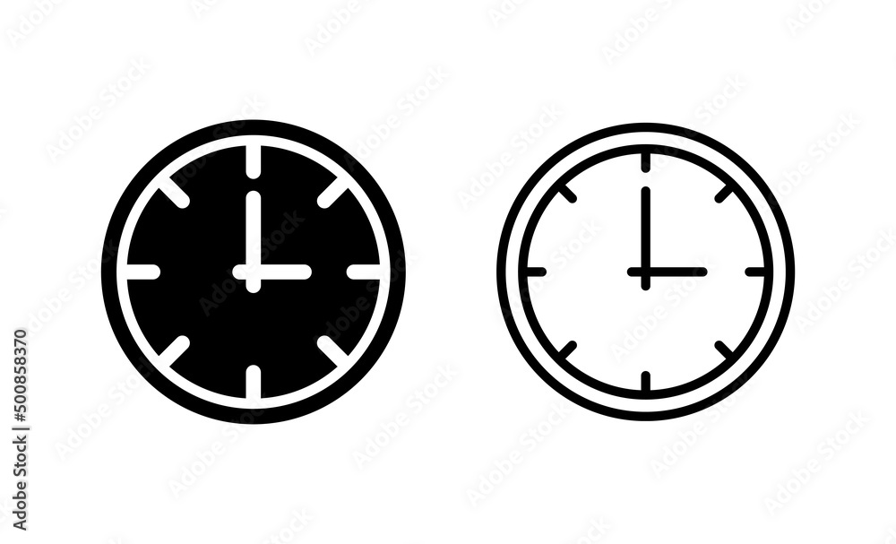 Clock icon vector. Time sign and symbol. watch icon Clock icon vector. Time sign and symbol. watch icon