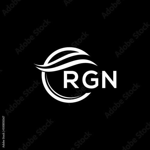 RGN letter logo design on black background. RGN  creative initials letter logo concept. RGN letter design.  © Faisal