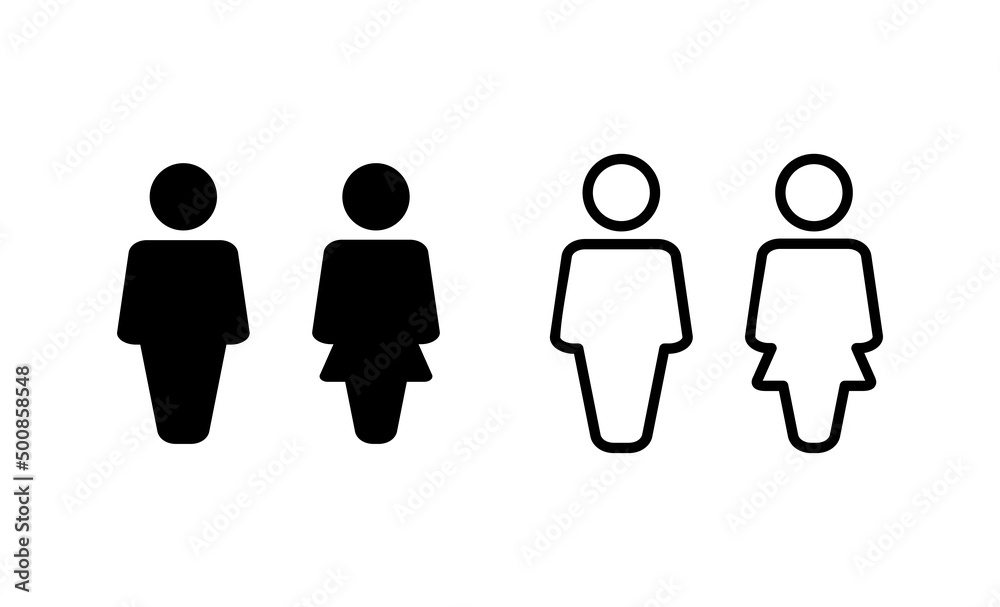 Man and woman icon vector. male and female sign and symbol. Girls and boys Man and woman icon vector. male and female sign and symbol. Girls and boys