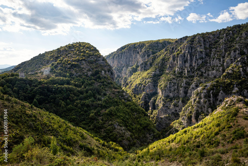 Greece, Epirus, Gorge in Vikos-Aoos National Park during summer photo