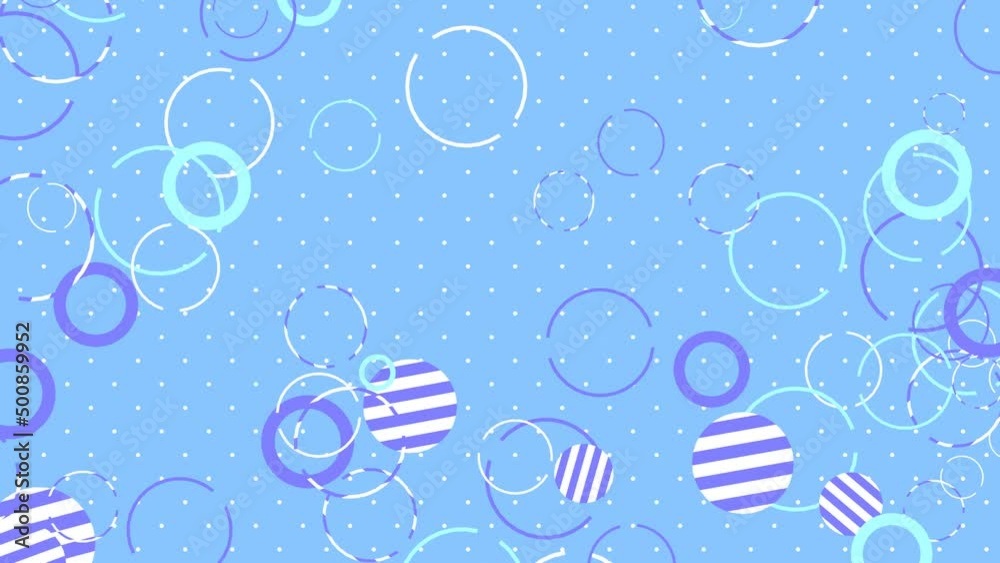 ポップ 背景 丸 水玉 カラフル 夏 水色 青 [ループ対応] [別Verあり]