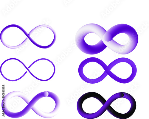 3D Purple infinity symbol vector icon