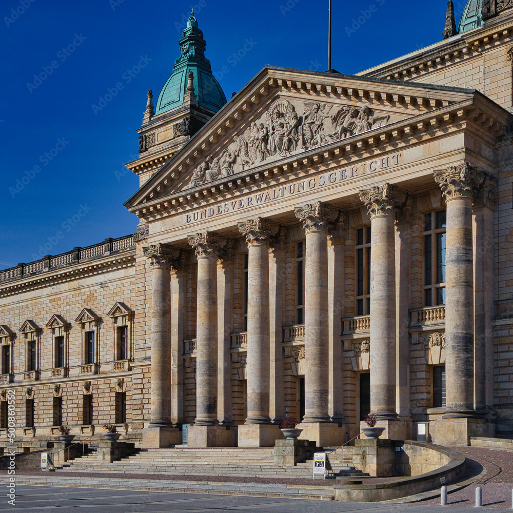 Portal Bundesverwaltungsgericht, BVwG, am Simsonplatz Gericht, in Leipzig, Sachsen, Deutschland