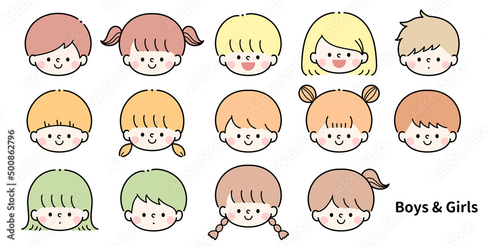 いろいろな子どもたちの顔