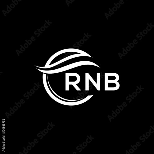 RNB letter logo design on black background. RNB  creative initials letter logo concept. RNB letter design.
