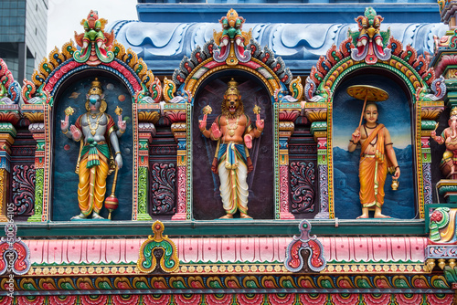 Singapore City,Singapore-September 08,2019: Sri Krishnan Temple is a Hindu temple in Singapore. Built in 1870 and gazetted as a national monument of Singapore in 2014. photo