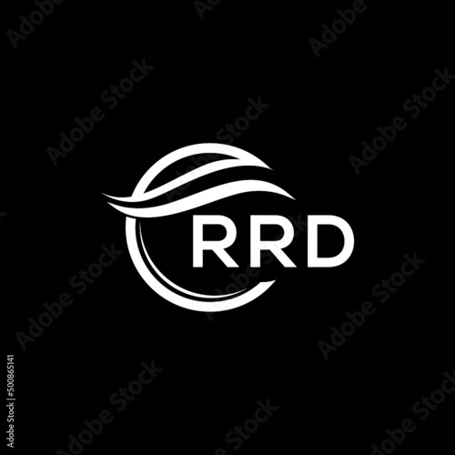 RRD letter logo design on black background. RRD  creative initials letter logo concept. RRD letter design. photo