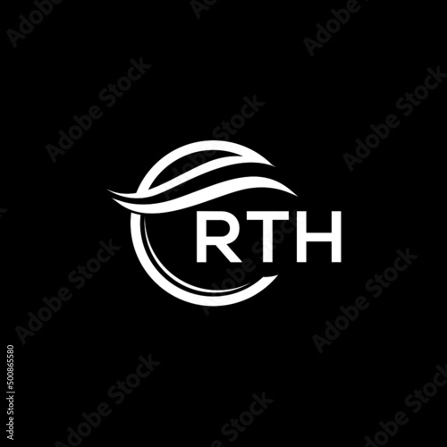 RTH letter logo design on black background. RTH  creative initials letter logo concept. RTH letter design. photo