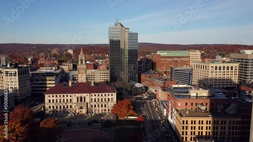 Worcester, Massachusetts, Aerial View, Amazing Landscape, Downtown photo