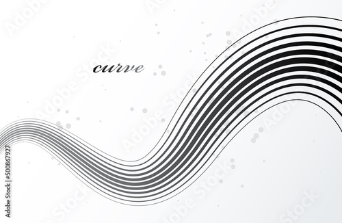 Abstract elegant grey curvy thin lines vector abstract background, elegant light stripy design element, template for banner or poster and other ads.