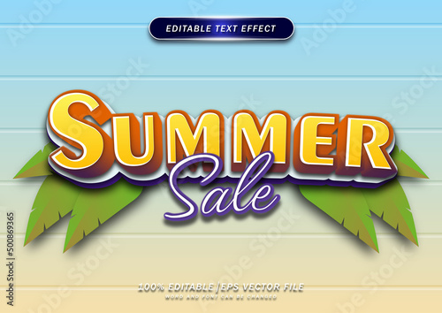 Summer sale text effect with gradient background. editable text style