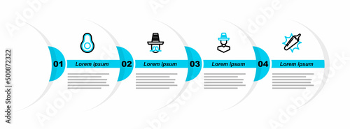 Set line Hot chili pepper pod, Mexican man sombrero, and Avocado fruit icon. Vector