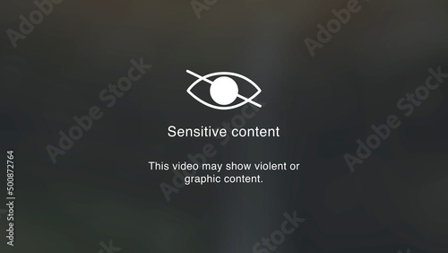 Sensitive Content and Graphic Violent Text with Blurred Image
