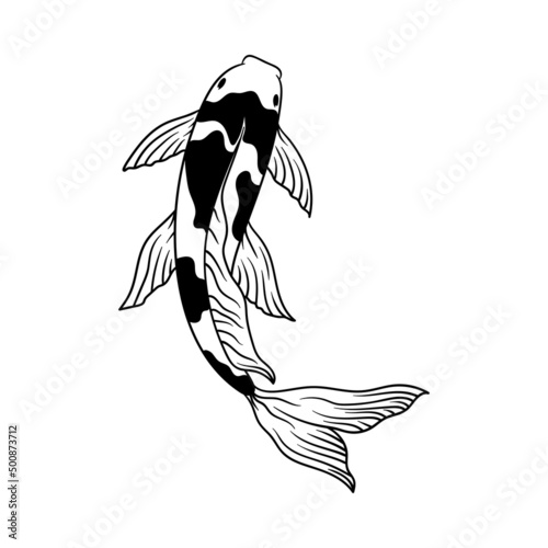 Koi fish icon design template ilustration vector