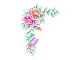 Floral Arrangement Watercolor. Flower Arrangement for Invitation Card