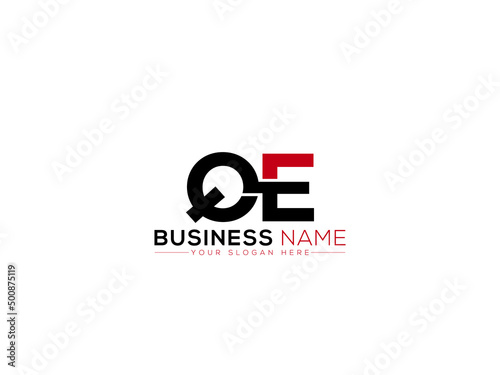 Creative QE Logo Image, Capital Qe q e Logo Letter Vector For Your Modern Business photo