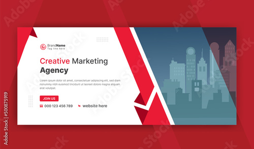 Digital Marketing webinar facebook cover banner template social media post.