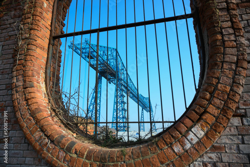 Transporter bridge through a window
