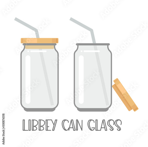 Cocktail Glass Cup. Libbey can glass. Jar with lid and straw.