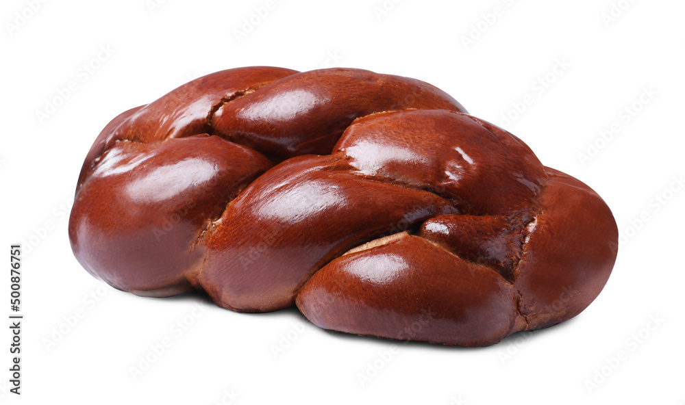 Homemade braided bread isolated on white. Traditional Shabbat challah Homemade braided bread isolated on white. Traditional Shabbat challah