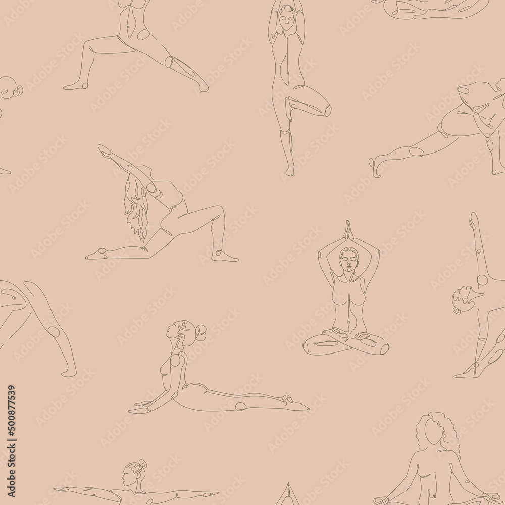 seamless yoga pattern