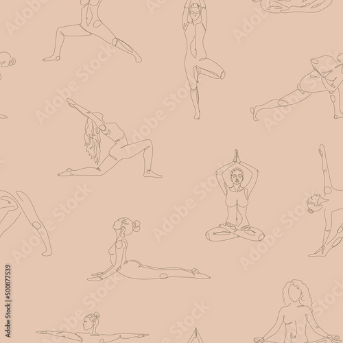 seamless yoga pattern