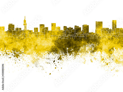 Pretoria skyline in watercolor background