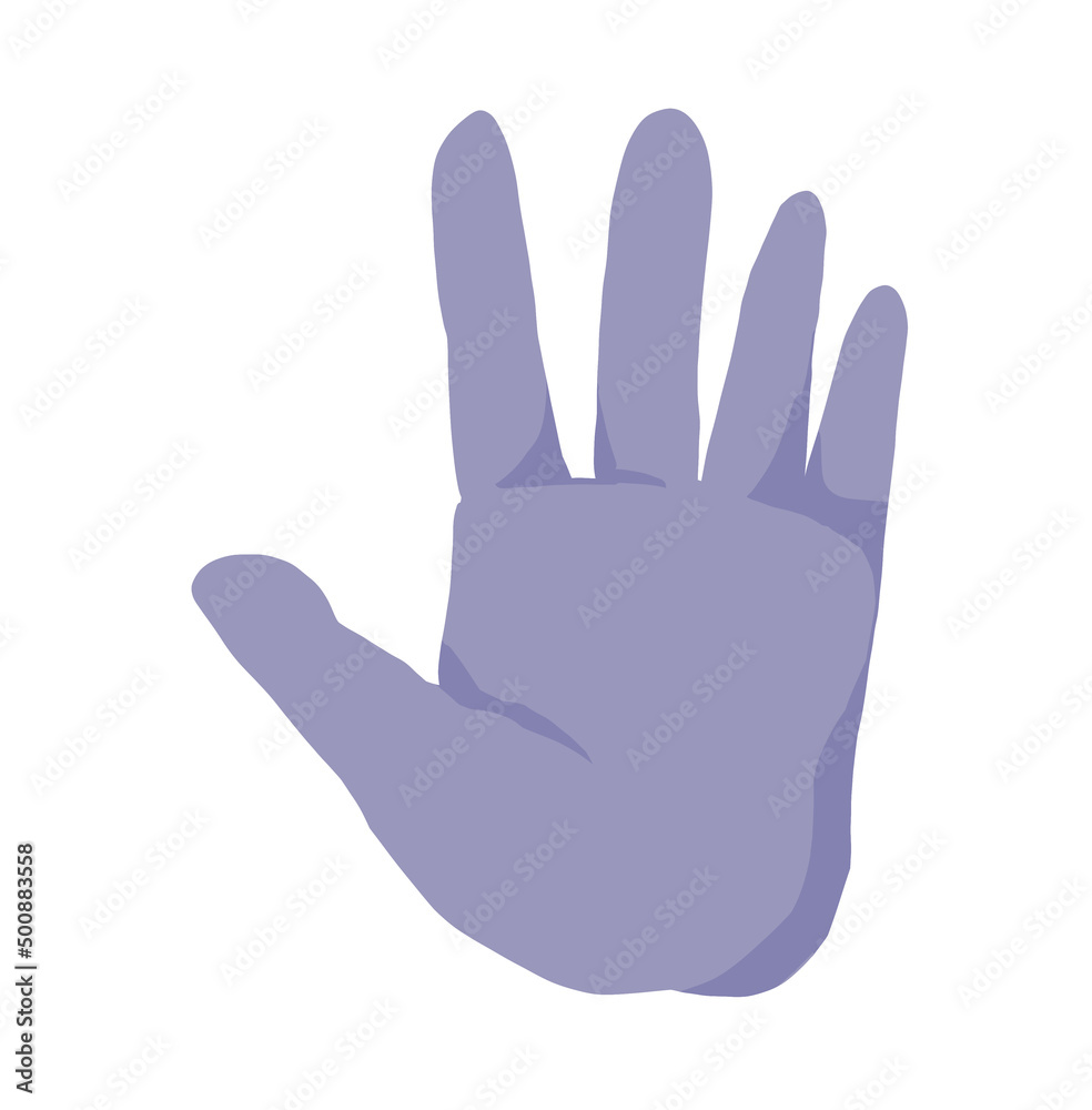 full hand palm illustartion phone and action gesture