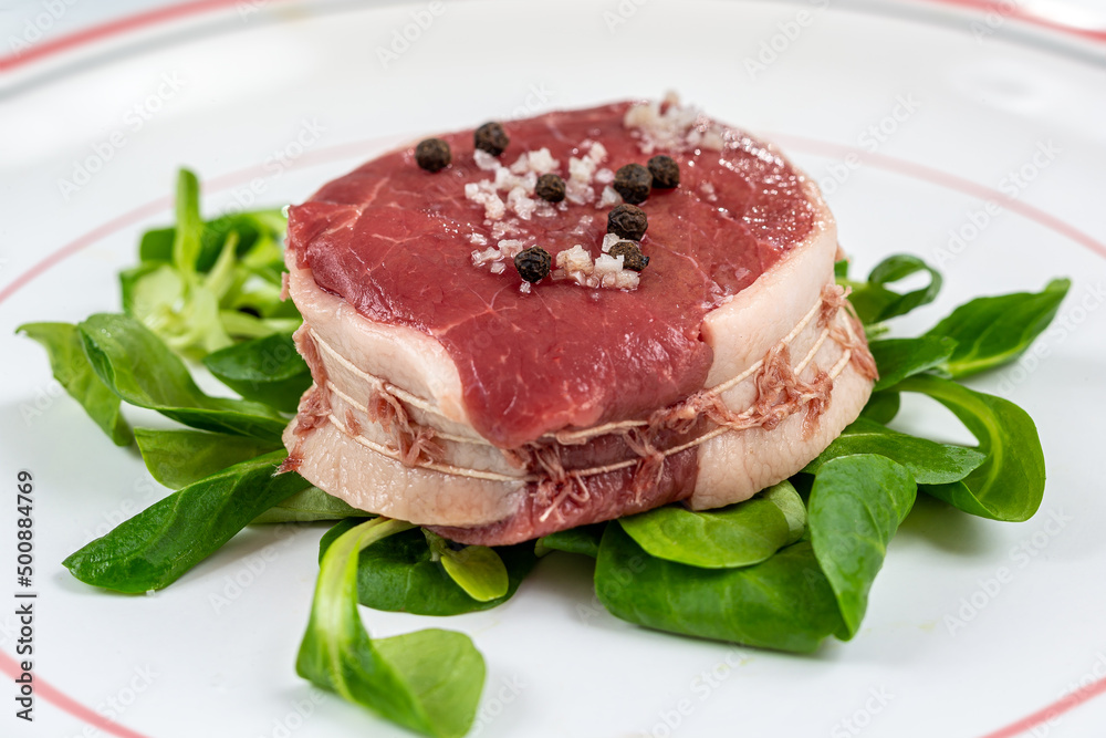 Tournedos on a plate-Conceptual image