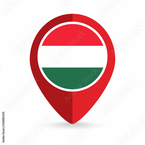 Free Download Map pointer with contry Hungary. Hungary flag. Vector illustration. - GFXLoad