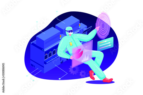Metaverse Technology Illustration concept. Flat illustration isolated on white background